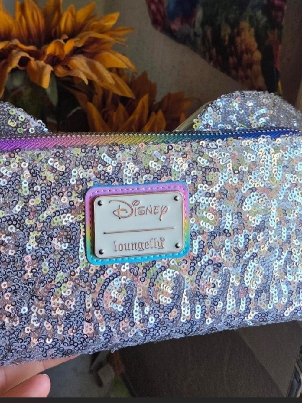 LOUNGEFLY Silver Sequin Zip Wallet - Women